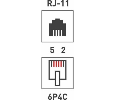 REXANT Разъем телефонный UTP, RJ-14 (6P4C), CAT 3