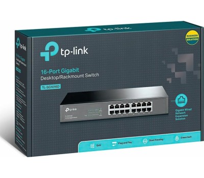 Коммутатор TP-LINK Коммутатор TL-SG1016D, неуправляемый