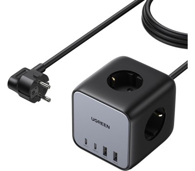UGREEN Сетевое зарядное устройство CD268 (60113) DigiNest Cube Charging Station 65W with 2*USB-C and 2*USB-A Eu. Цвет: серый космос
