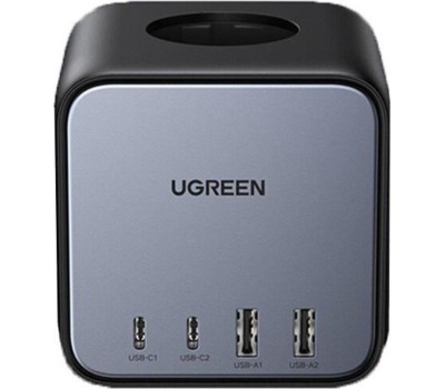 UGREEN Сетевое зарядное устройство CD268 (60113) DigiNest Cube Charging Station 65W with 2*USB-C and 2*USB-A Eu. Цвет: серый космос