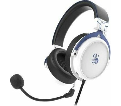 A4TECH Гарнитура игровая Bloody M590i, для компьютера и игровых консолей, мониторные, проводные USB/3,5 мм, синий / белый [m590i sports navy]