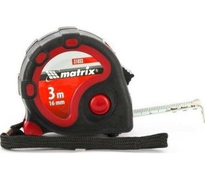 Рулетка MATRIX Рулетка Status Magnet 3 fixations,3 м х 16 мм,обрезиненный корпус,зацеп с магнитом 31004