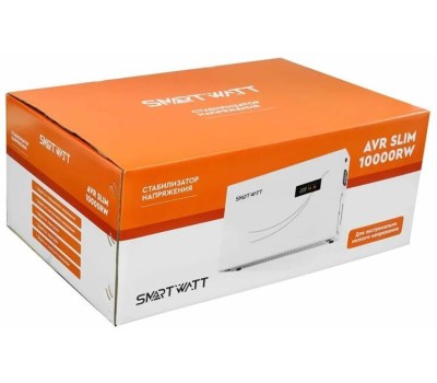 Стабилизатор SMARTWATT Стабилизатор напряжения AVR Slim 10000RW белый [4512020310006]