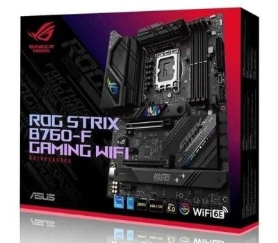 Материнская плата ASUS Материнская плата ROG STRIX B760-F GAMING WIFI LGA1700 ATX 4xDDR5 2xPCIEx16 2xPCIEx1 3xM.2 USB-C DP HDMI 2.5GLAN Wi-Fi 6E