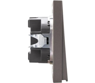 KRANZ Выключатель STRONG 1 кл перекрестный (переключатель) с подсветкой 10А с/у графит