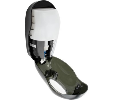 GFmark - Дозатор СЕНСОРНЫЙ, для жидкого МЫЛА , модель КОКОН с окошком, пластик АБС, ЧЁРНЫЙ, с датчиком объёма жидкости и уровня заряда батарей, 1000 мл 722