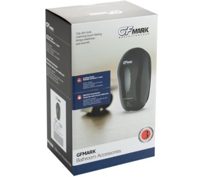 GFmark - Дозатор СЕНСОРНЫЙ, для жидкого МЫЛА , модель КОКОН с окошком, пластик АБС, ЧЁРНЫЙ, с датчиком объёма жидкости и уровня заряда батарей, 1000 мл 722