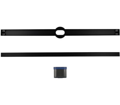 САНАКС - Трап 600х32 мм, нержавеющая сталь, линейный, вертикальный, щелевой, с сухим затвором, цвет ЧЁРНЫЙ. 40053B