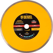 Алмазный диск DENZEL Диск алмазный сплошной, супертонкий, 300 х 25,4 мм, горячее прессование, мокрое резание 73164