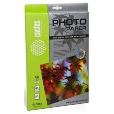 Фотобумага CACTUS Фотобумага A4, для струйной печати, 50л, 130г/м2, покрытие глянцевое [cs-gsa413050]