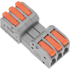 REXANT Клемма СМК 222-423R проходная разъемная 3 полюса серая 0,2-2,5/4мм² (блистер 5 шт/уп)