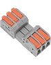 REXANT Клемма СМК 222-423R проходная разъемная 3 полюса серая 0,2-2,5/4мм² (блистер 5 шт/уп)