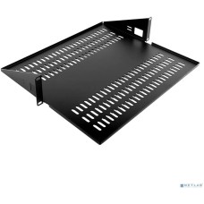 ЦМО Полка для стойки перфорированная консольная 2U с центральным креплением, глубина 400 мм, цвет черный (МС-40.2-9005)