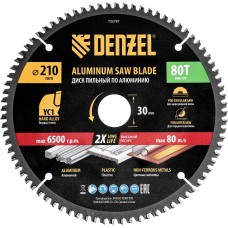 DENZEL Пильный диск по алюминию ф210 х 30 мм, 80 зубьев 733787