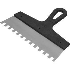 СИБРТЕХ Шпатель из нержавеющей стали, 250 мм, зуб 10 х 10 мм, пластмассовая ручка 85500