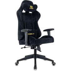 ZOMBIE Кресло игровое 51, ткань, до 150кг, топ-ган люкс, регулируемые 2D подлокотники, черный