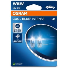 Лампа автомобильная OSRAM Лампа автомобильная W5W (W2.1*9.5d) COOL BLUE INTENSE (блистер, 2шт) 4000K 12V
