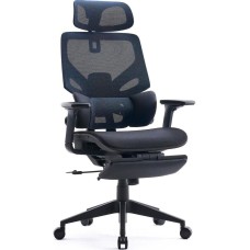 CACTUS Кресло CS-CHR-MC01-BLBK синий сиденье черный сетка/ткань с подголов. крестов. пластик подст.для ног