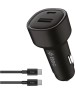 TTEC Автомобильное зарядное устройство SmartCharger Duo PD 48W Car Fast Charger USB-C+USB-A с кабелем USB-C-USB-C 3A. Цвет: черный