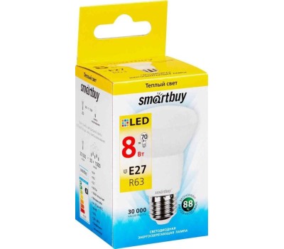 Лампа светодиодная SMARTBUY (SBL-R63-08-30K-E27) 8W/3000/E27