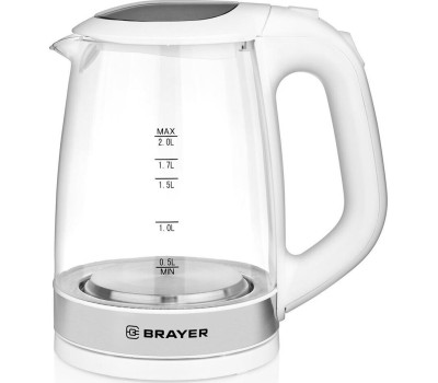 Чайник электрический BRAYER BR1040WH (2л. стекло)