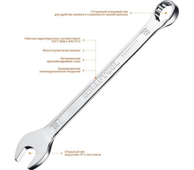 Набор ключей KRAFTOOL 27079-H12_Z01 Набор гаечных ключей 12 предм.