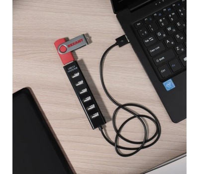 Контроллеры, адаптеры, переходники REXANT (18-4107) РАЗВЕТВИТЕЛЬ USB НА 7 ПОРТОВ, ЧЕРНЫЙ
