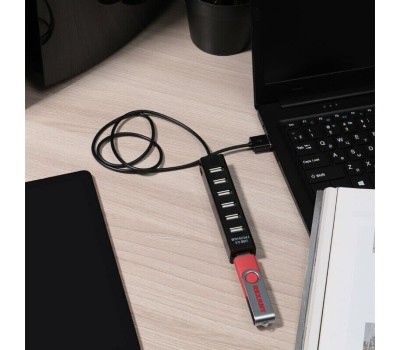 Контроллеры, адаптеры, переходники REXANT (18-4107) РАЗВЕТВИТЕЛЬ USB НА 7 ПОРТОВ, ЧЕРНЫЙ