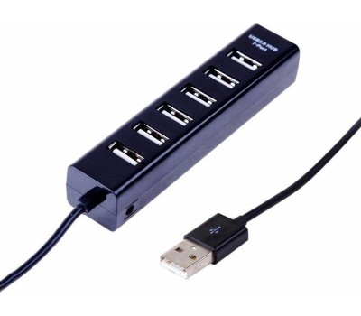 Контроллеры, адаптеры, переходники REXANT (18-4107) РАЗВЕТВИТЕЛЬ USB НА 7 ПОРТОВ, ЧЕРНЫЙ