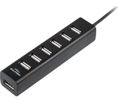 Контроллеры, адаптеры, переходники REXANT (18-4107) РАЗВЕТВИТЕЛЬ USB НА 7 ПОРТОВ, ЧЕРНЫЙ