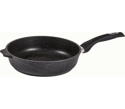 Сковорода МЕЧТА С28802 Гранит black 28см с несъемной ручкой и стекл. крышкой