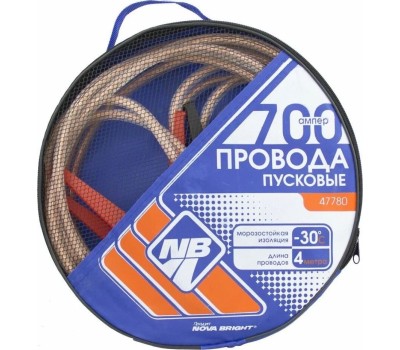 Провода пусковые NOVA BRIGHT 700А с прозрачной изоляцией, в сумке, 4,0м 47780