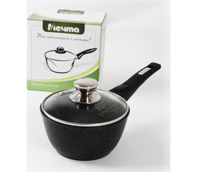 Ковш МЕЧТА 082802 1.7л АП Гранит BLACK со съемной ручкой