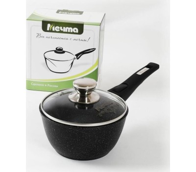 Ковш МЕЧТА 082802 1.7л АП Гранит BLACK со съемной ручкой