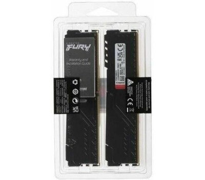 KINGSTON Память 2x8GB 3200MHz KF432C16BBK2/16 Fury Beast Black RTL Gaming PC4-25600 CL16 DIMM 288-pin 1.35В kit dual rank с радиатором Ret