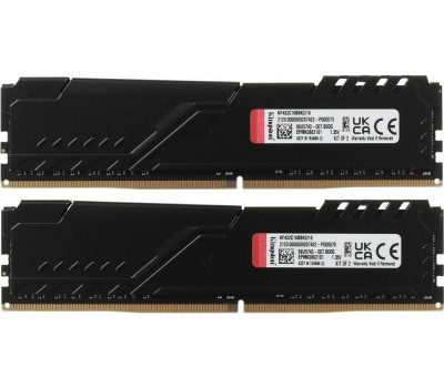 KINGSTON Память 2x8GB 3200MHz KF432C16BBK2/16 Fury Beast Black RTL Gaming PC4-25600 CL16 DIMM 288-pin 1.35В kit dual rank с радиатором Ret