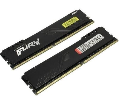 KINGSTON Память 2x8GB 3200MHz KF432C16BBK2/16 Fury Beast Black RTL Gaming PC4-25600 CL16 DIMM 288-pin 1.35В kit dual rank с радиатором Ret
