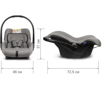 Детское автомобильное кресло ZLATEK KRES4039 Колибри Lux гр.0+, св.серый