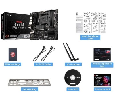 Материнская плата MSI Материнская плата AMD B550 SAM4 MATX B550M PRO-VDH WIFI