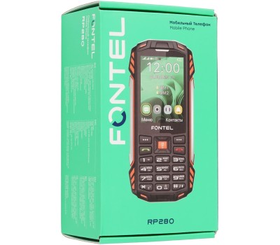 Телефон мобильный FONTEL RP280, черный-оранжевый