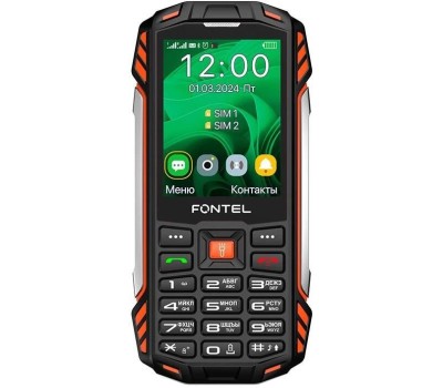 Телефон мобильный FONTEL RP280, черный-оранжевый