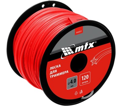 Леска для триммера MTX Леска для триммера звезда 4,0 мм х 120 м, на катушке 96883