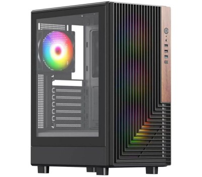 Корпус для ПК ACD Citadel 101 ATX, Black, USB3.0*1 + USB2.0*2 + HD AUDIO, 1*12cm H1 argb fan at rear, 3*12cm H1 argb fas at front, TG