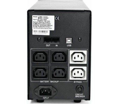 PowerCom Imperial IMP-1200AP ИБП {Line-Interactive, 1200VA / 720W, Tower, 6xIEC-320 С13: 4 с резервным питанием + 2 с фильтрацией, USB} (671478)