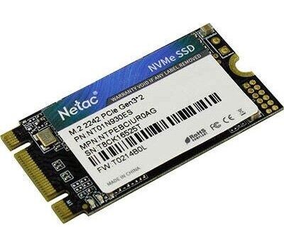 Накопитель SSD NETAC SSD накопитель N930ES NT01N930ES-001T-E2X 1ТБ, M.2 2242, PCIe 3.0 x2, NVMe, M.2