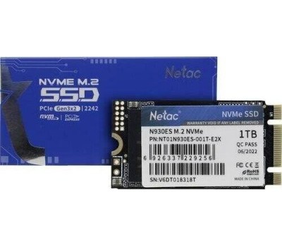 Накопитель SSD NETAC SSD накопитель N930ES NT01N930ES-001T-E2X 1ТБ, M.2 2242, PCIe 3.0 x2, NVMe, M.2