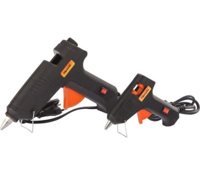 Клеевой пистолет SPARTA Набор клеевых пистолетов в кейсе, 7/11 мм, 20/100 Вт, 3/8 г/мин, выключатель 93038