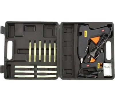 Клеевой пистолет SPARTA Набор клеевых пистолетов в кейсе, 7/11 мм, 20/100 Вт, 3/8 г/мин, выключатель 93038