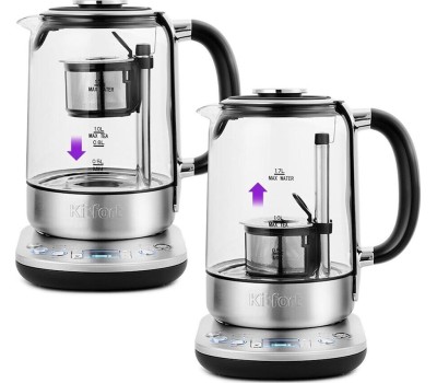 Чайник электрический KITFORT Чайник электрический КТ-6116, 1.7л, стекло/металл/пластик