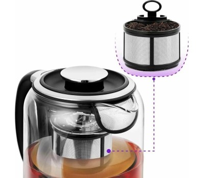 Чайник электрический KITFORT Чайник электрический КТ-6116, 1.7л, стекло/металл/пластик